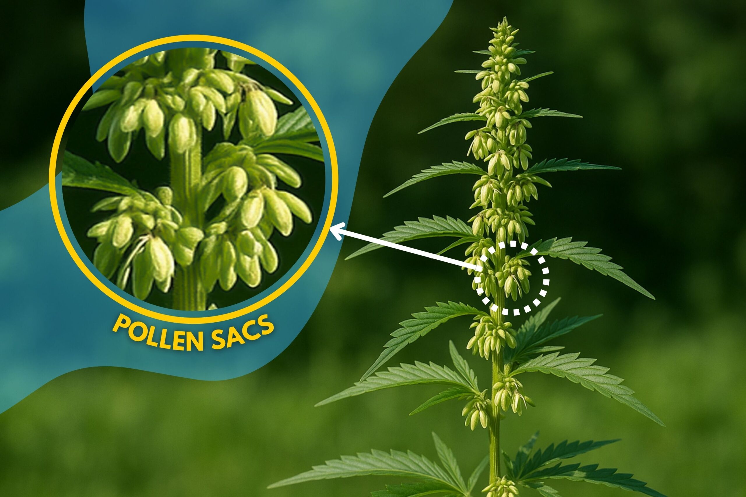 Identifying Pollen Sacs on Weed Plants