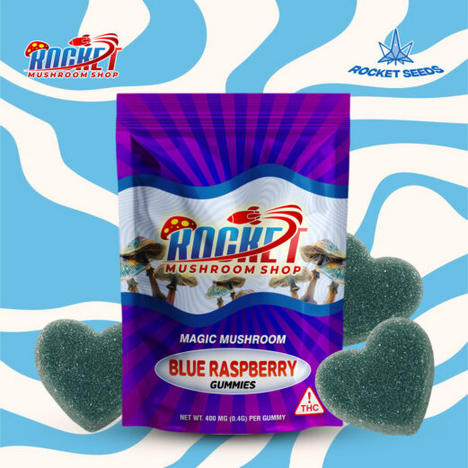 Magic Mushroom Blue Raspberry Flavor Gummies
